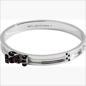 Silver Plated Brass Moveable Racecar Hinge Bangle Bracelet